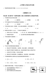 2018-2019学年人教版九年级化学上学期期中考试试卷（含答案）