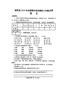 新野县人教版八年级语文下册期中考试试卷（含答案）