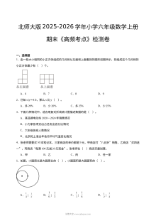 北师大版2025-2026学年六年级数学上册期末高频考点检测卷